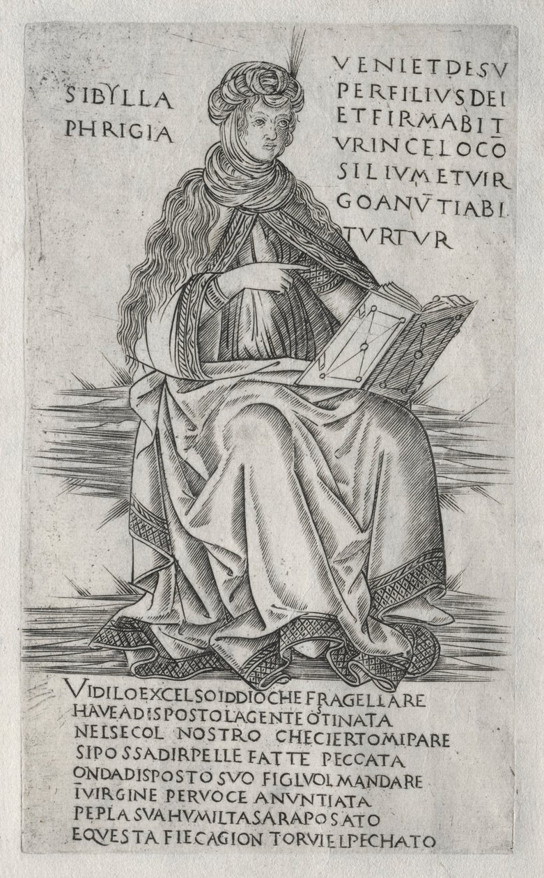Sibyllerne: Den frygiske sibylle, ca. 1470-1480. af Francesco Rosselli