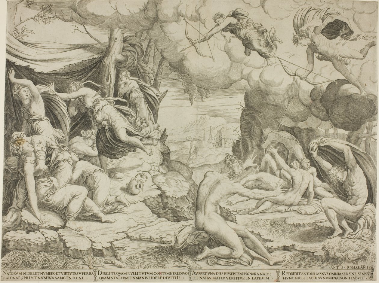 Niobes børns død af Francesco Salviati