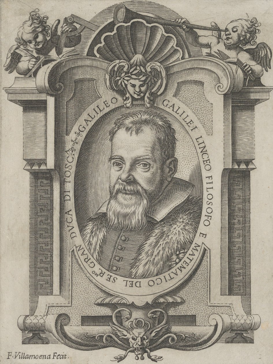 Portræt af Galileo Galilei, 1613. af Francesco Villamena