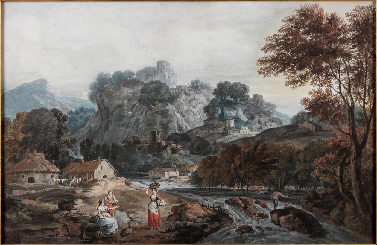 Landskab, ca. 1760-1770 (Akvarel på papir) af Francesco Zuccarelli