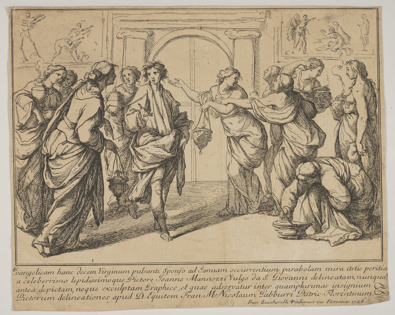 De kloge og tåbelige Jomfruer, 1728. af Francesco Zuccarelli