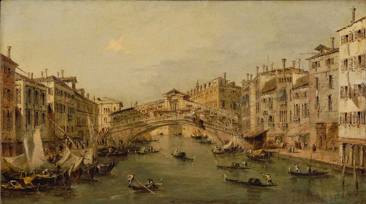 Venedig: Rialto af Francesco circle of Guardi