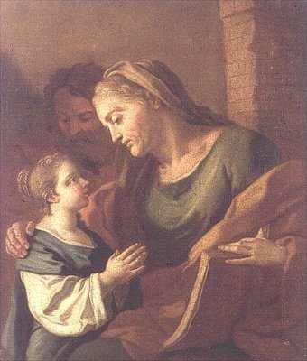 St. Anne underviser Kristusbarnet af Francesco de Mura