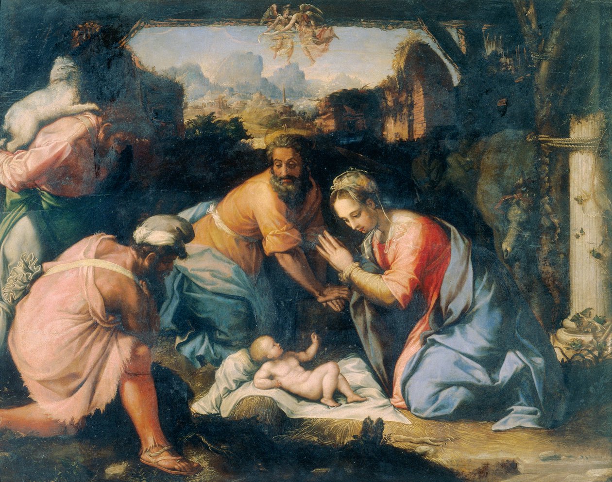 Tilbedelse af hyrderne af Francesco de Rossi Salviati