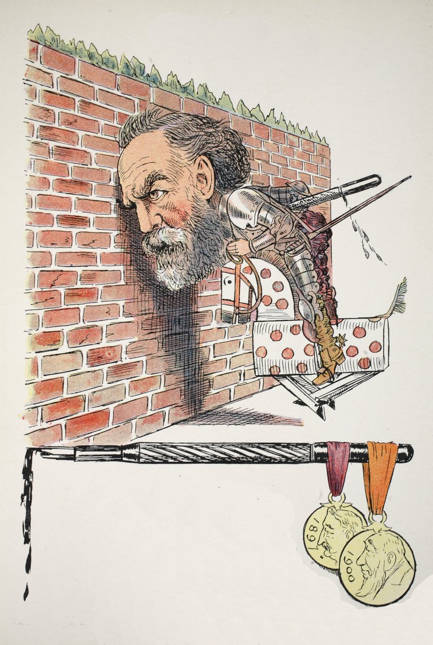 A Pushing Q, illustration fra The Struwwelpeter Alphabet, vers af Harold Begbie (1871-1929) af Francis Carruthers Gould