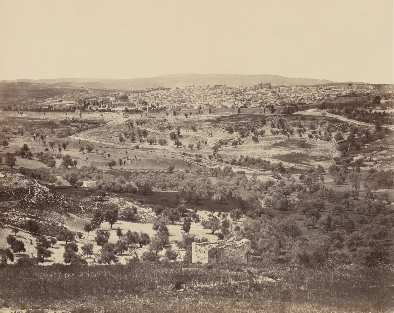 Jerusalem fra Oliebjerget af Francis Frith