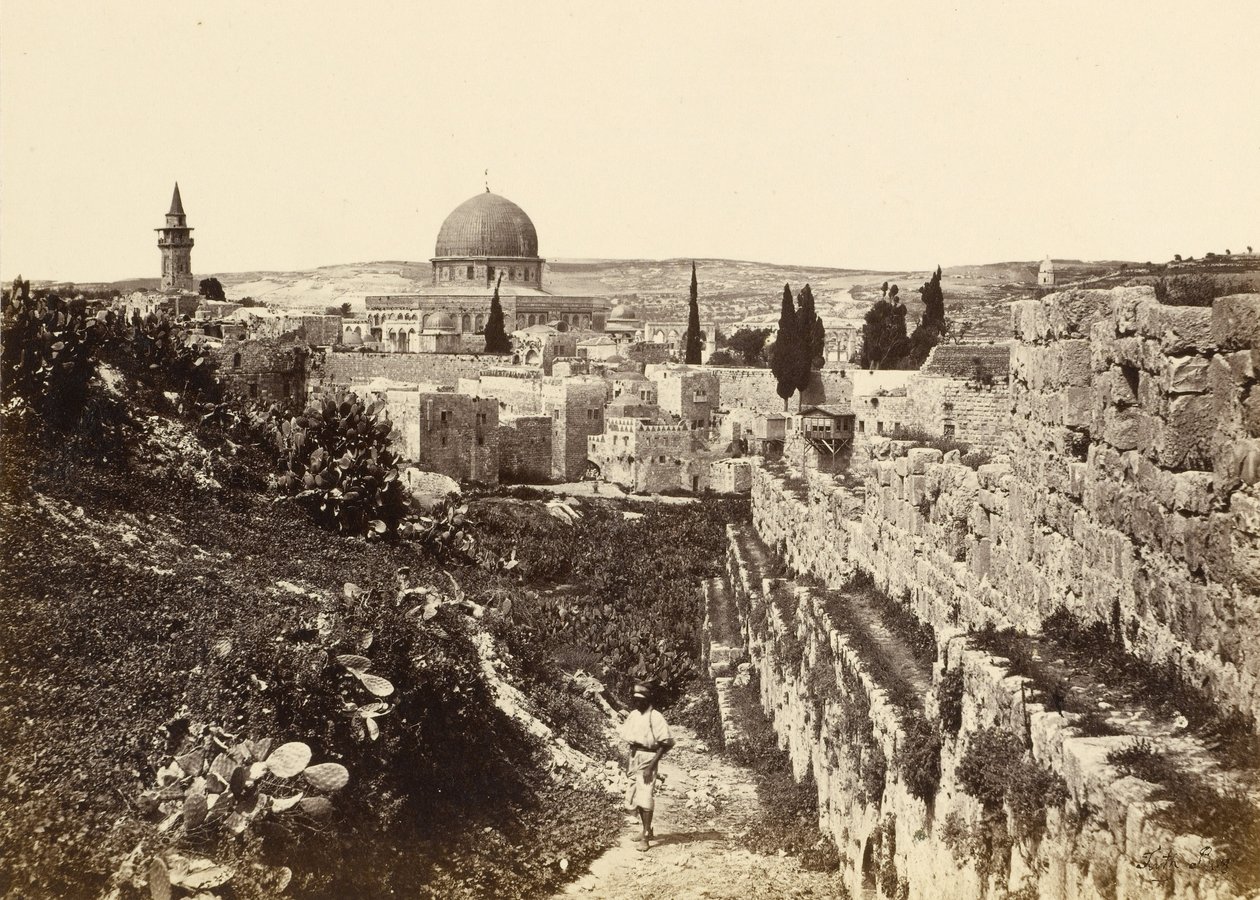 Tempelstedet Jerusalem fra Mount Zion af Francis Frith