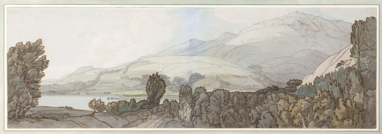 Lake of Coniston, 1786 (pen & blæk med wc på papir) af Francis Towne