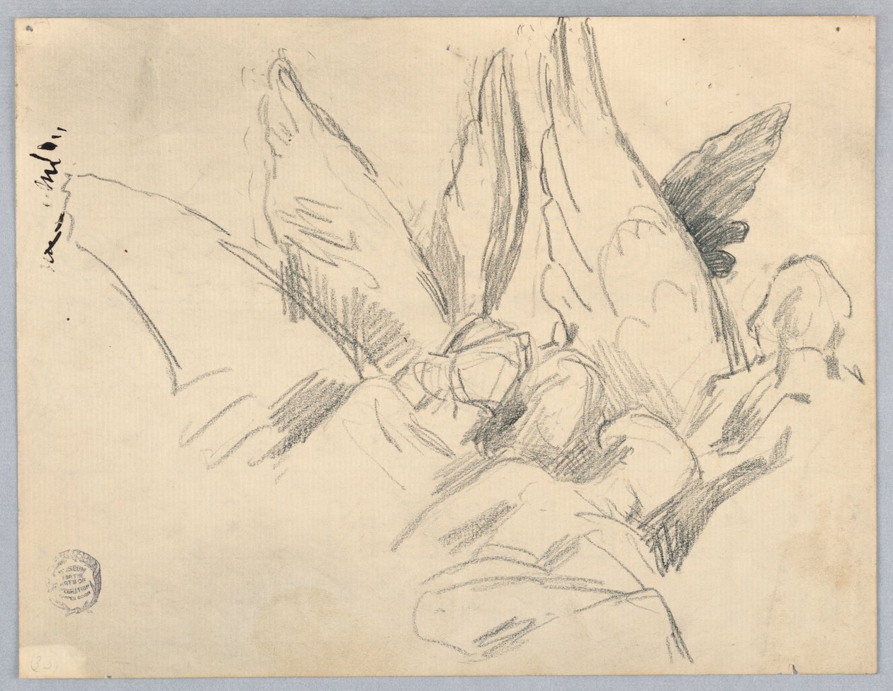 Skitse af fire engle af Francis Augustus Lathrop