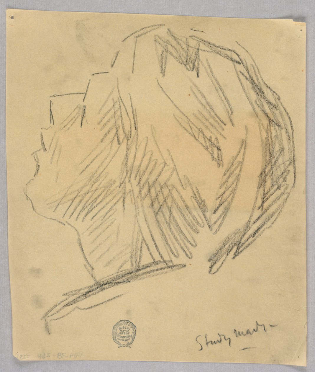 Skitse af et kvindehoved af Francis Augustus Lathrop