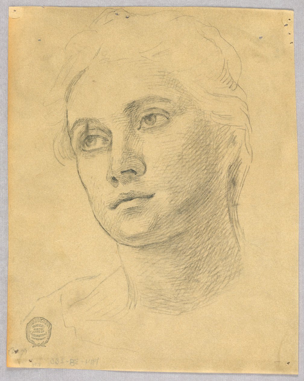 Skitse af et kvindehoved af Francis Augustus Lathrop