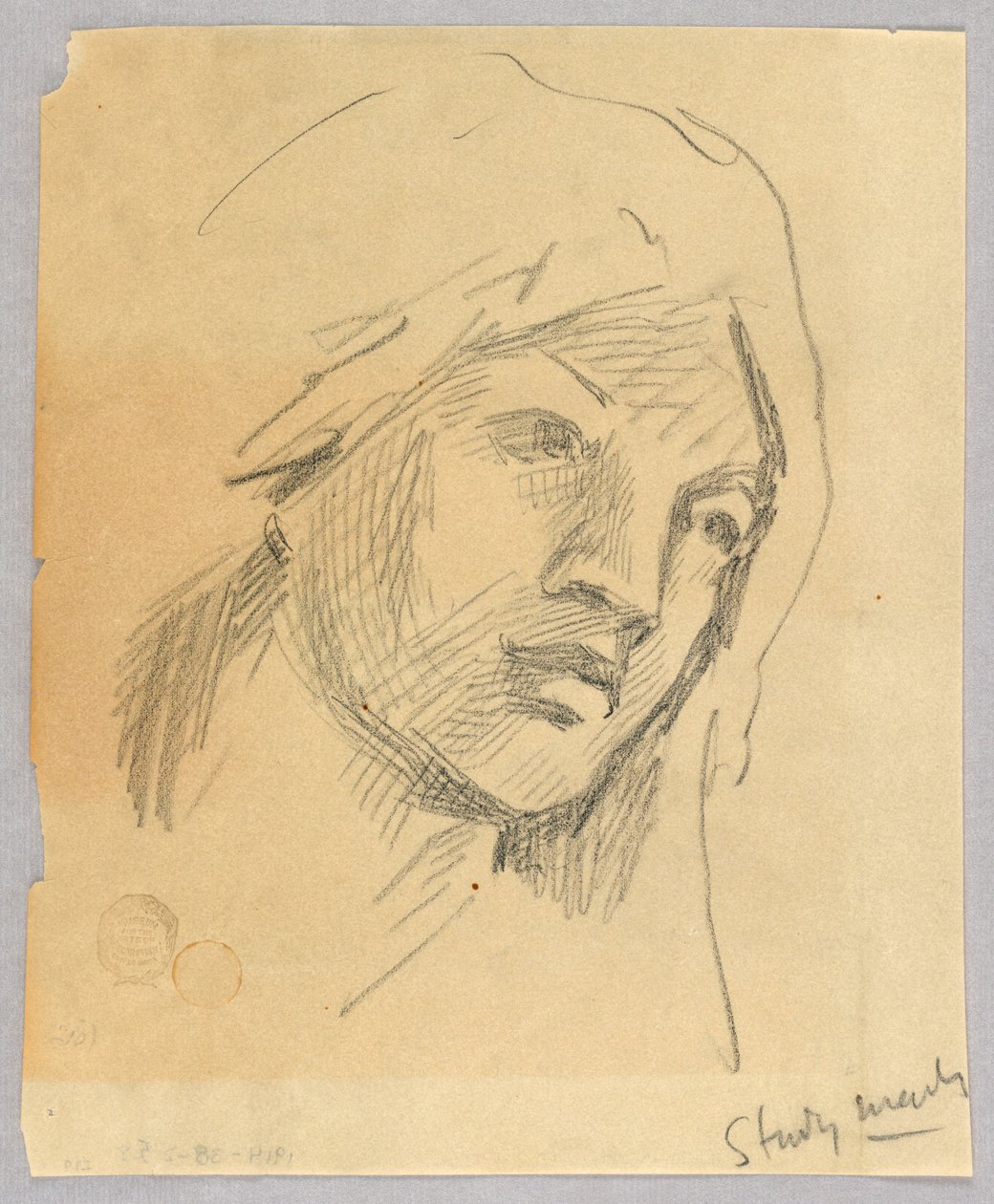 Skitse af et kvindehoved af Francis Augustus Lathrop