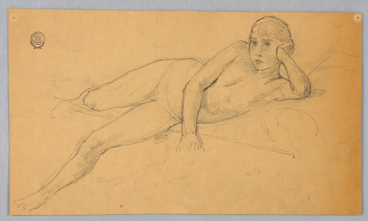 Studie af nøgen figur af Francis Augustus Lathrop