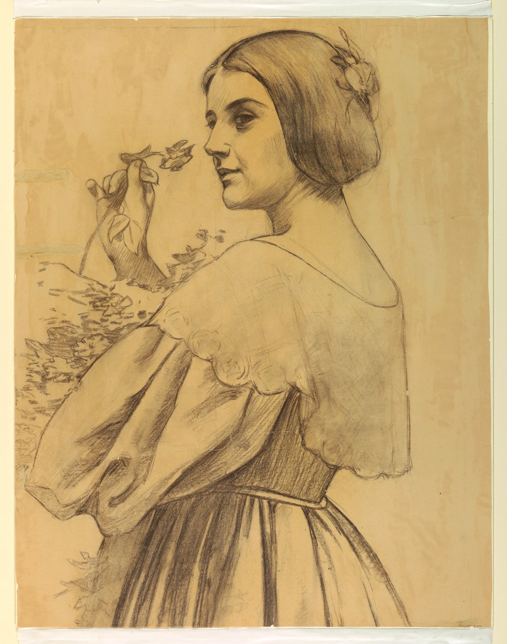 Kvinde med blomster af Francis Augustus Lathrop