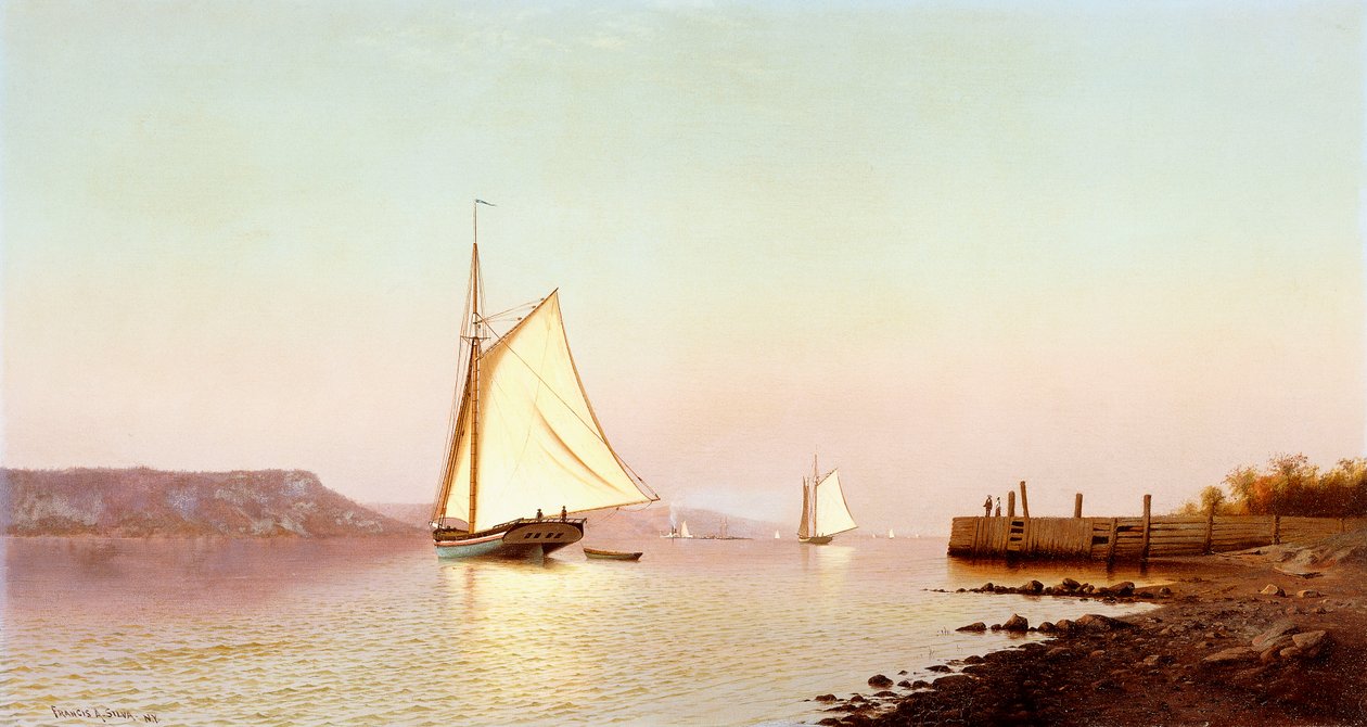 oktober på Hudson, af Francis Augustus Silva