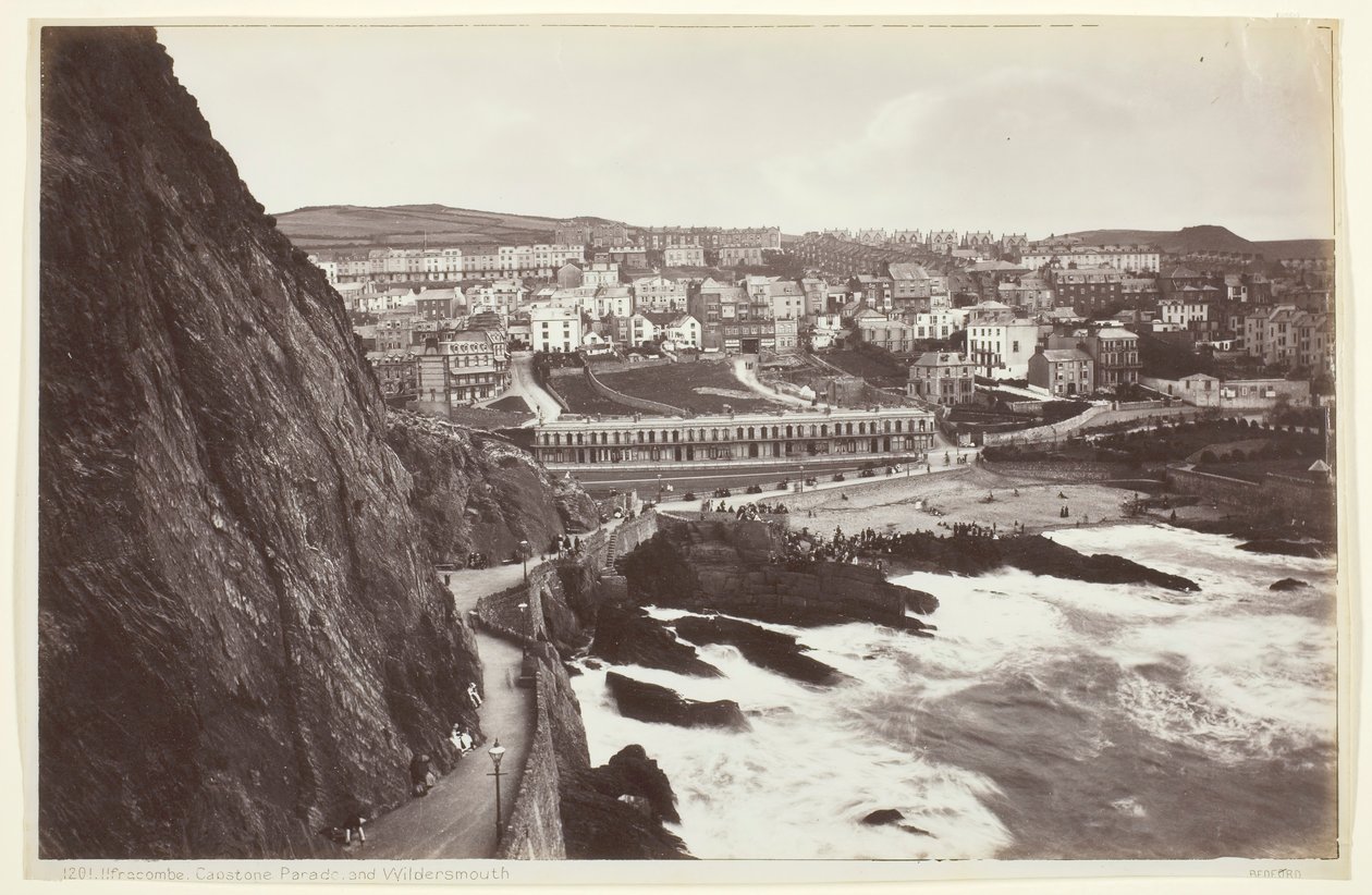 Ilfracombe, Capstone Parade og Wildersmouth, 186094. af Francis Bedford