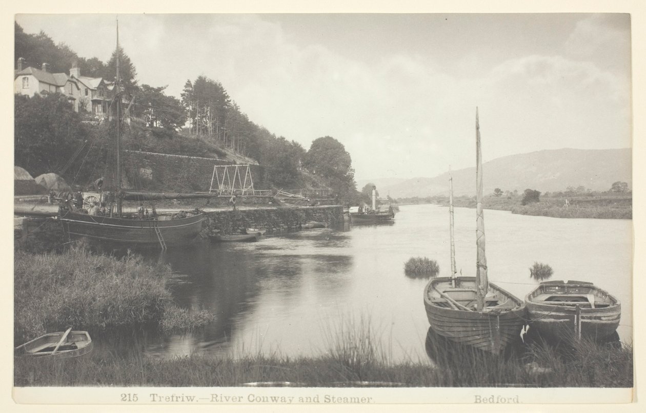 Trefriw-River Conway og Steamer af Francis Bedford