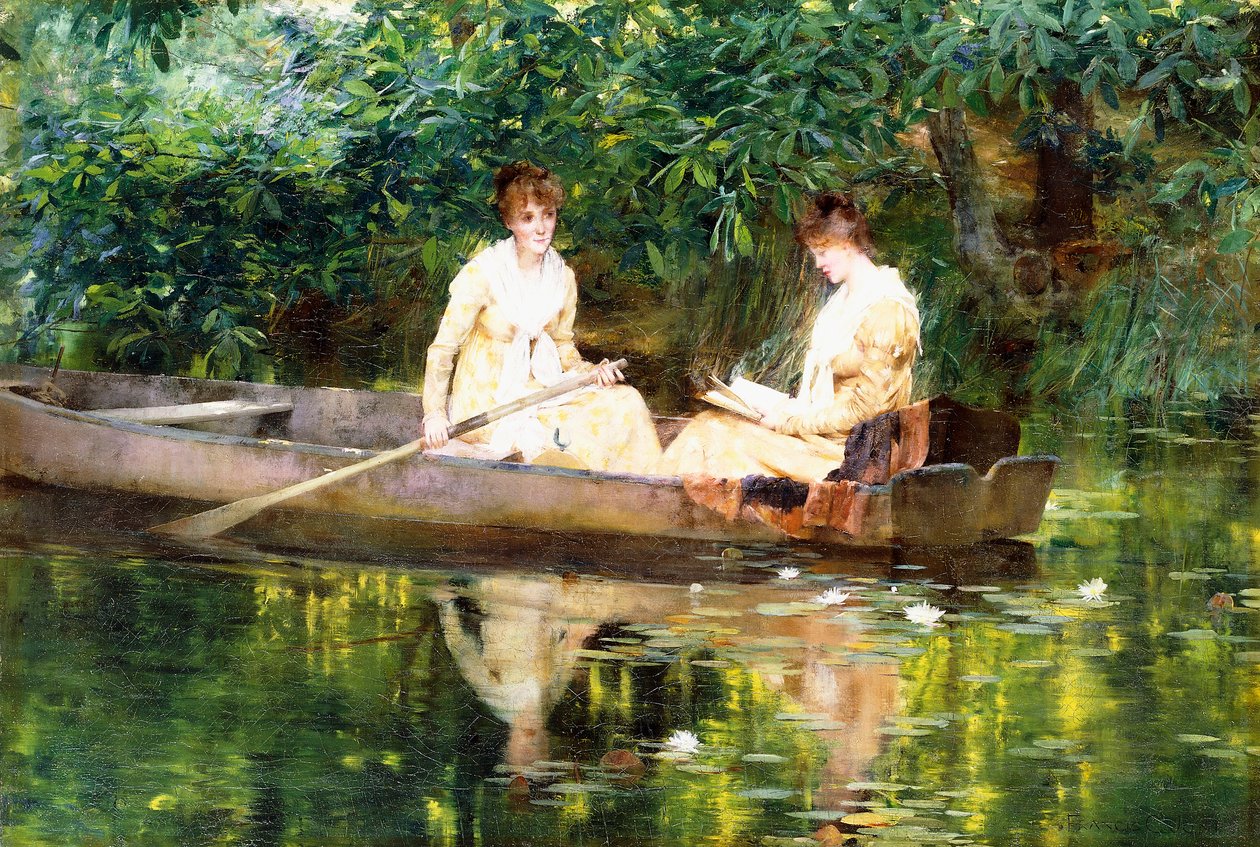 Kvinder i en robåd af Francis Coates Jones