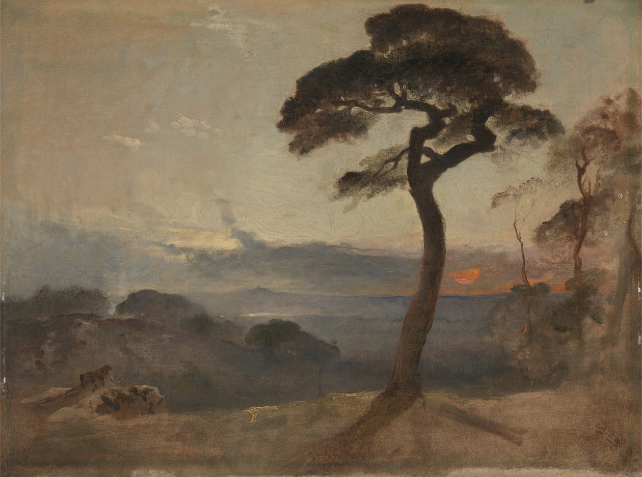 Hampstead Heath, solnedgang af Francis Danby