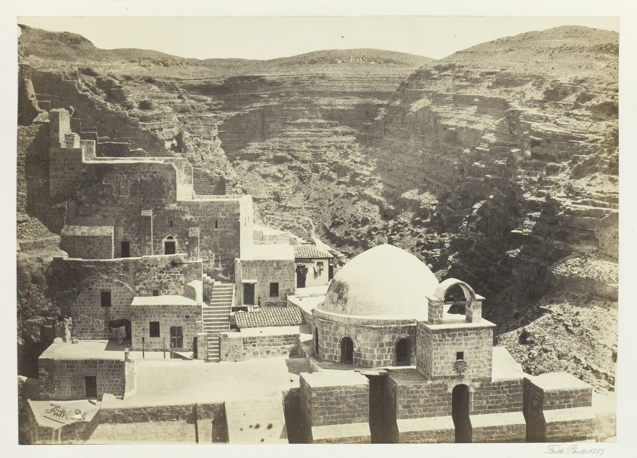 Kloster Mar-Saba, nær Jerusalem, 1857. af Francis Frith