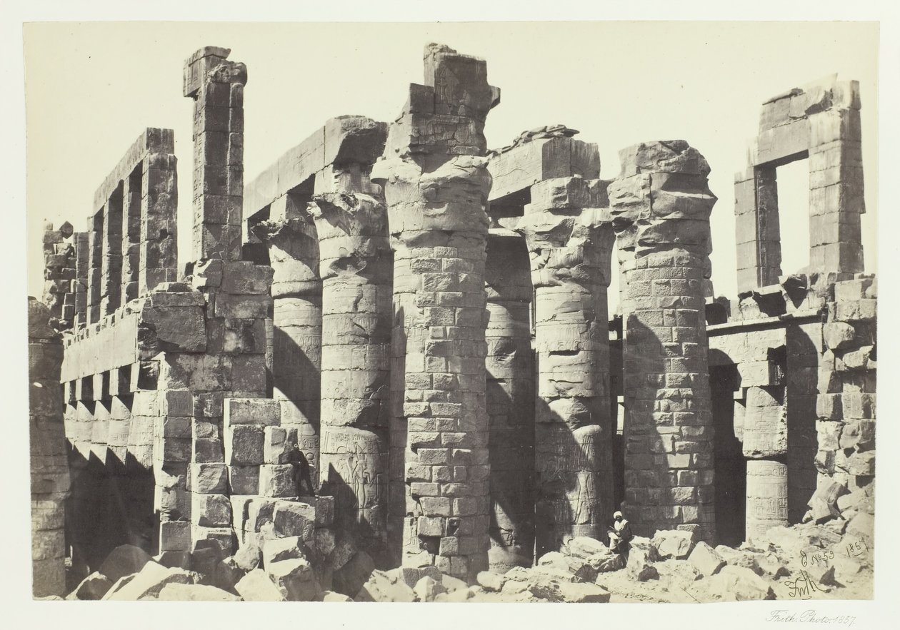 Hall of Columns, Karnac, 1857. af Francis Frith