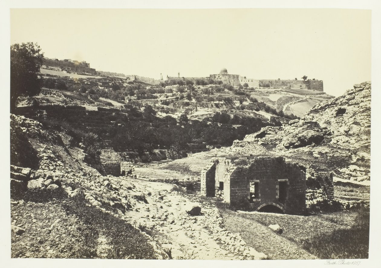 Jerusalem fra En-Rogels mur, 1857. af Francis Frith