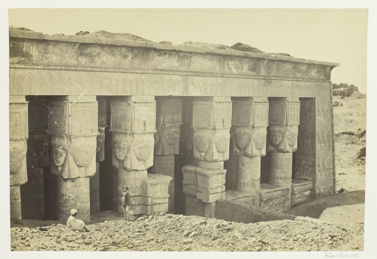 Portikus i templet i Dendera af Francis Frith