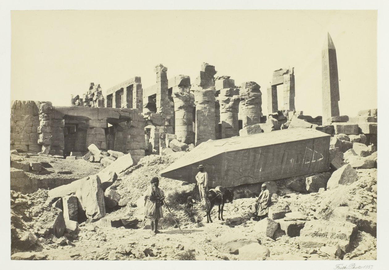 The Broken Obelisk, Karnac, 1857. af Francis Frith