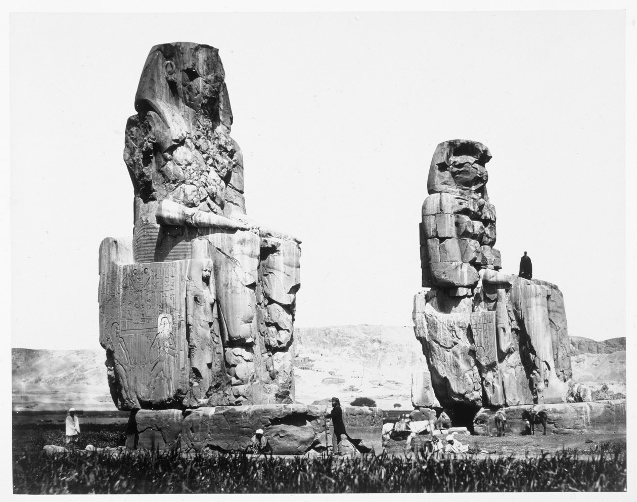 Memnon-kolosserne, Theben, Egypten, 1860 af Francis Frith