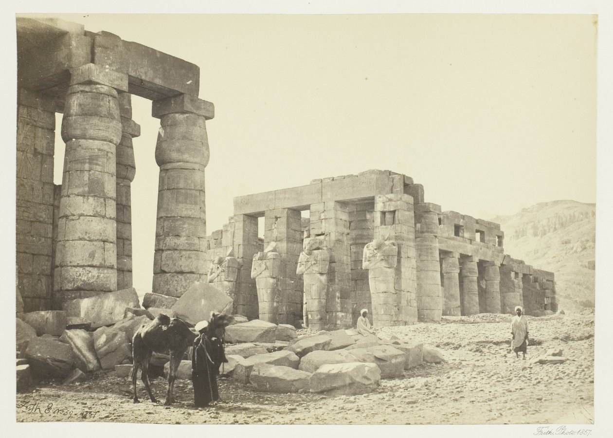 Memnonium, Theben, set fra sletten af Francis Frith