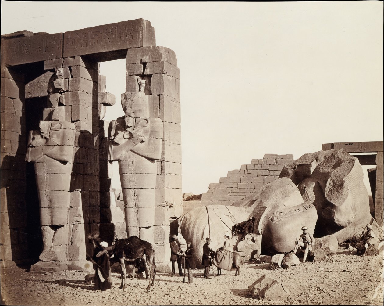 Rameseum i El-Kurneh, Theben, 1857. af Francis Frith