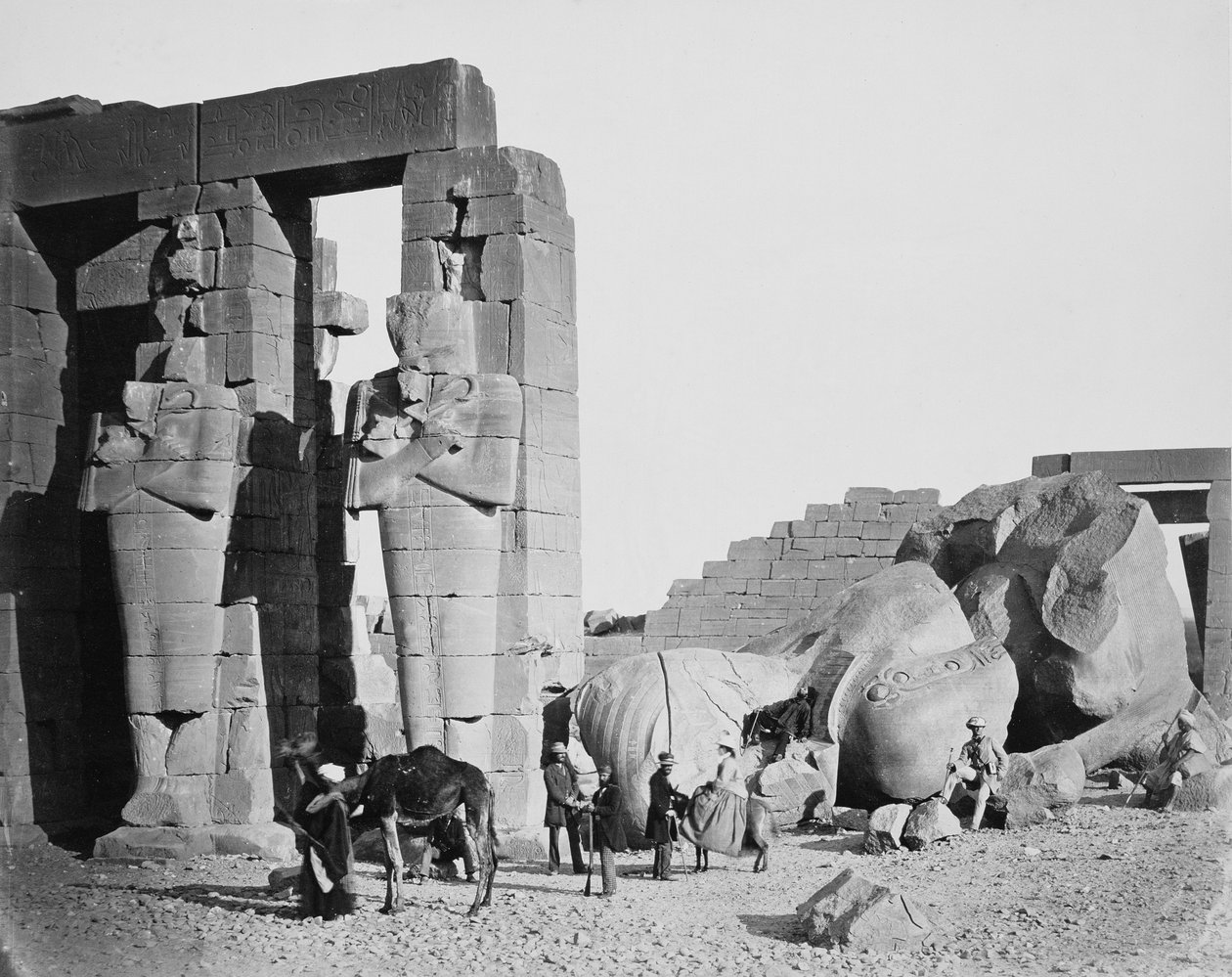 Ramesseum, Theben, Egypten, 1858 af Francis Frith