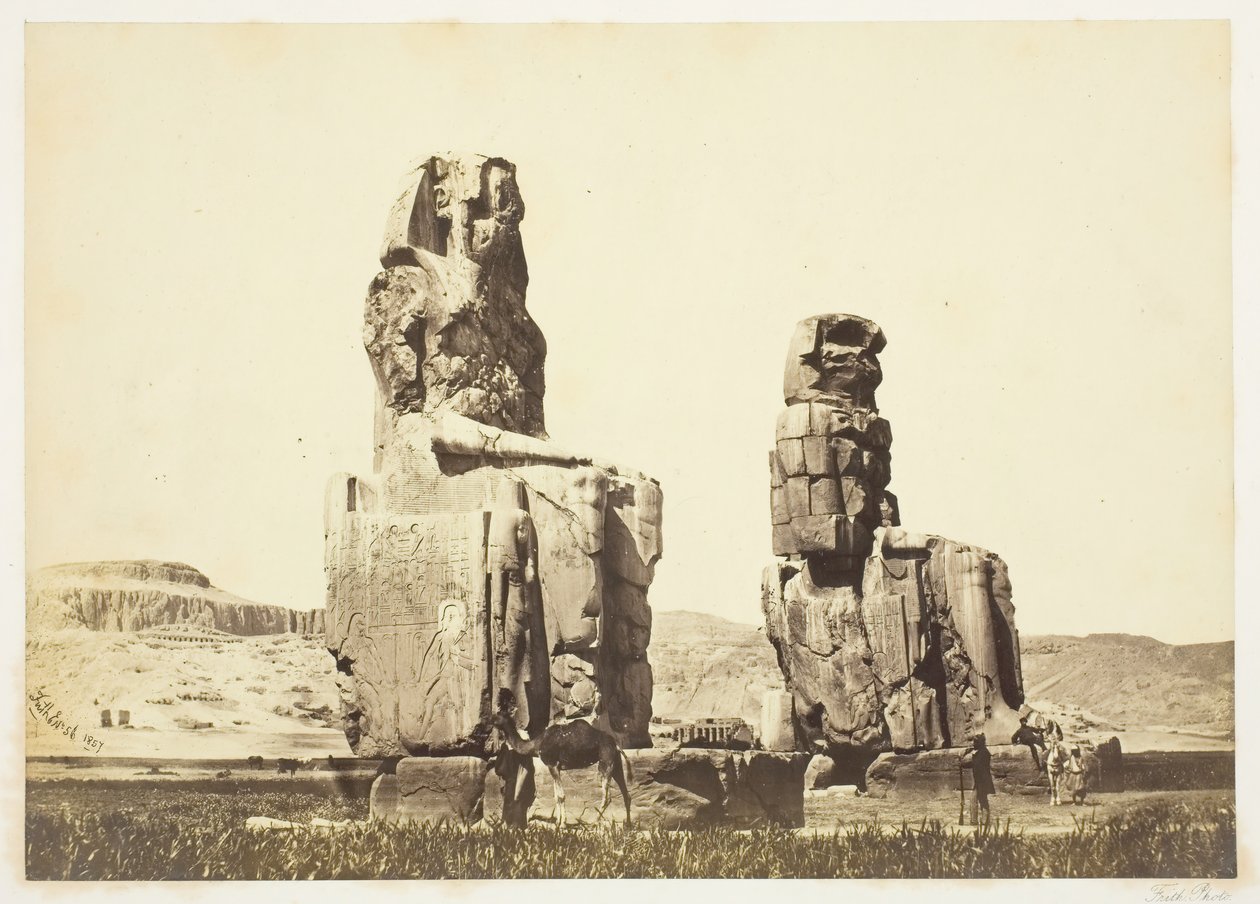 Statuerne af Memnon, 1857, trykt 1862. af Francis Frith