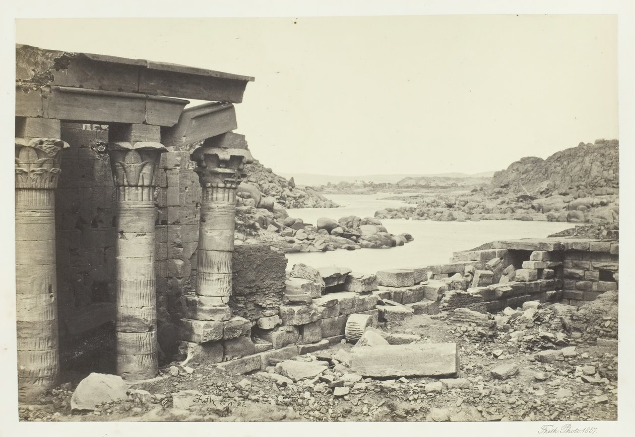 Udsigt fra Philae, Looking North, 1857. af Francis Frith