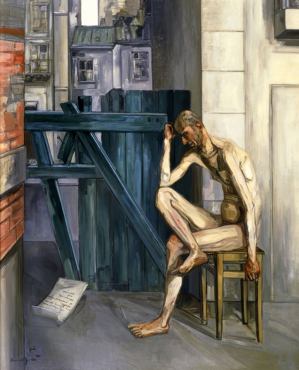 Job, 1944, olie på lærred, 161,9 × 129,9 cm, af Francis Gruber