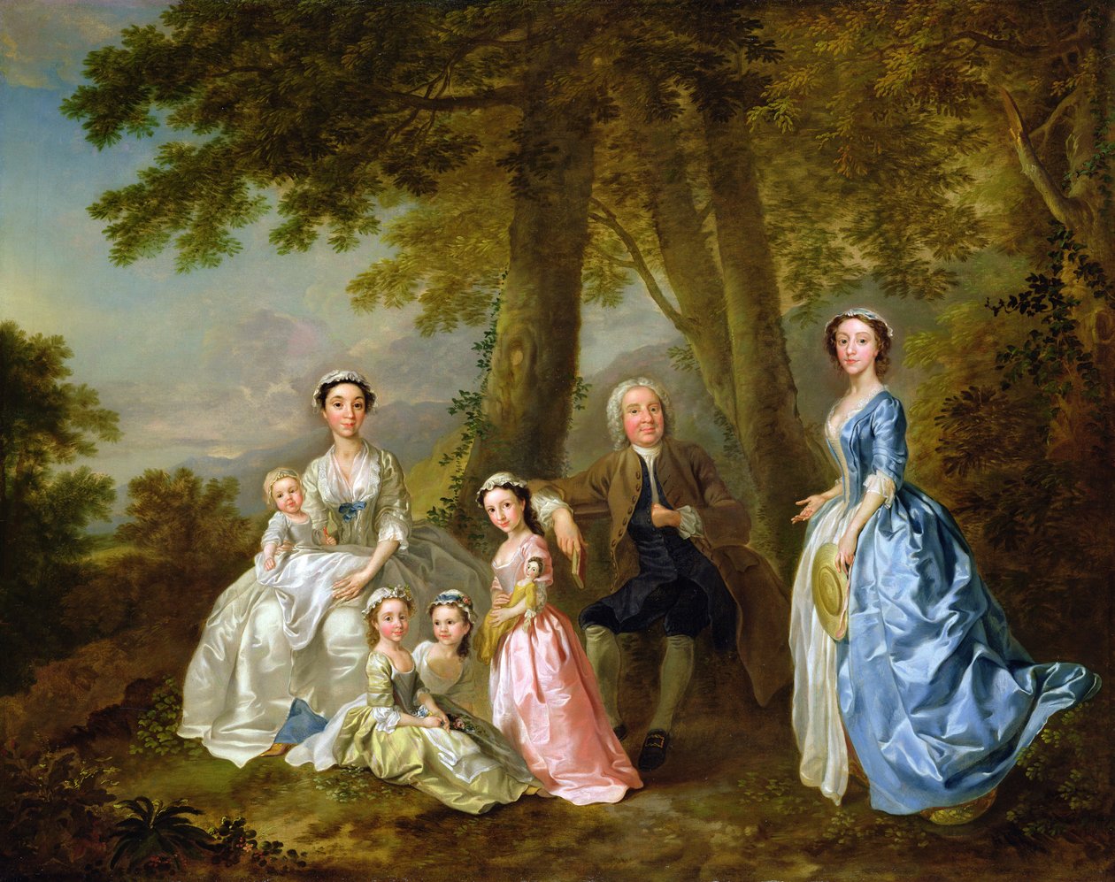 Samuel Richardson siddende med sin anden familie af Francis Hayman
