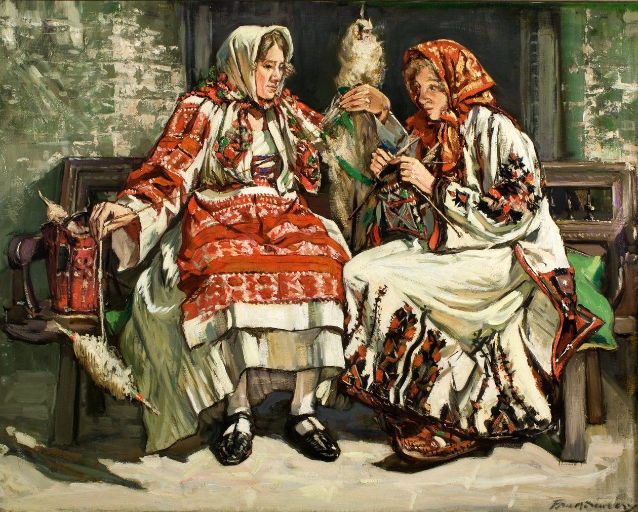 Serbiske kvinder, ca. 1930 (olie på lærred) af Francis Henry Newbery