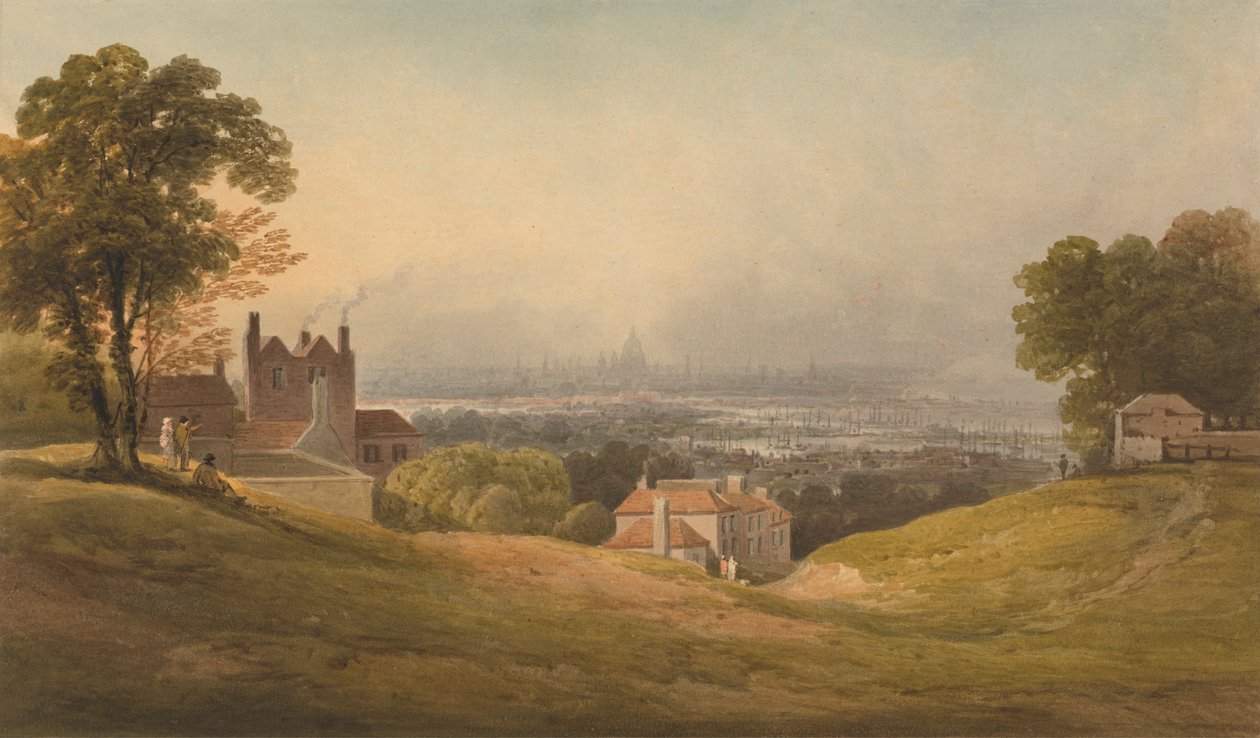 London fra Blackheath af Francis Nicholson