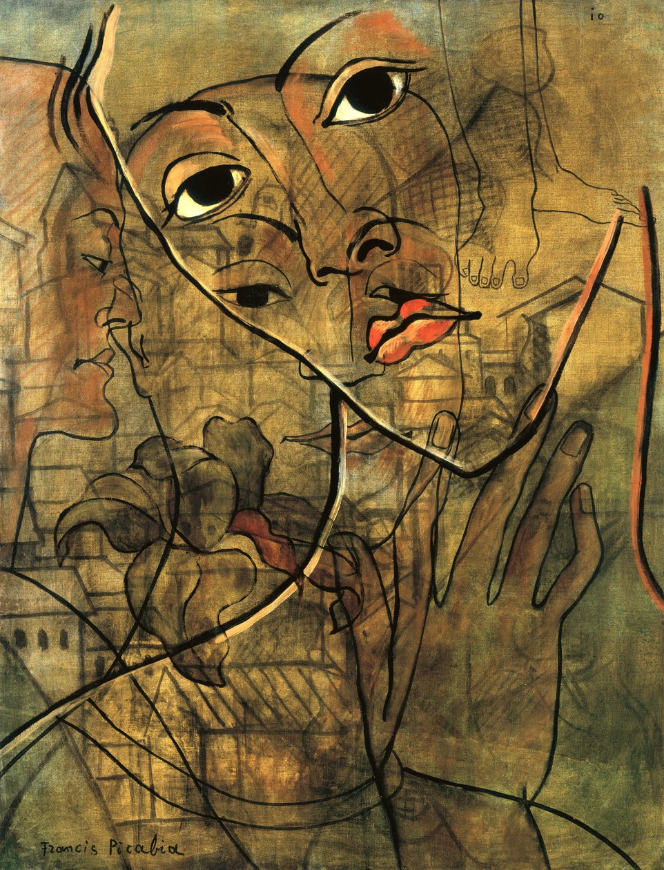 Ansigter (olie på lærred) af Francis Picabia