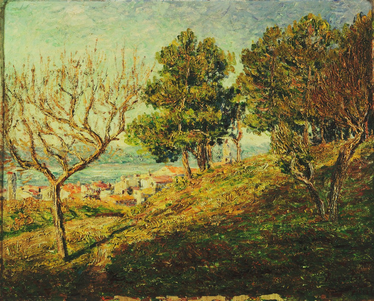 Udsigt over Saint-Tropez; Vue de Saint-Tropez af Francis Picabia