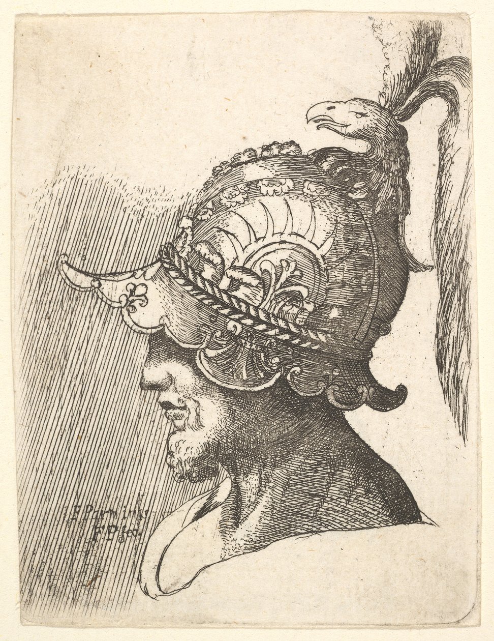 Hjelmhoved, 1662-78. af Francis Place