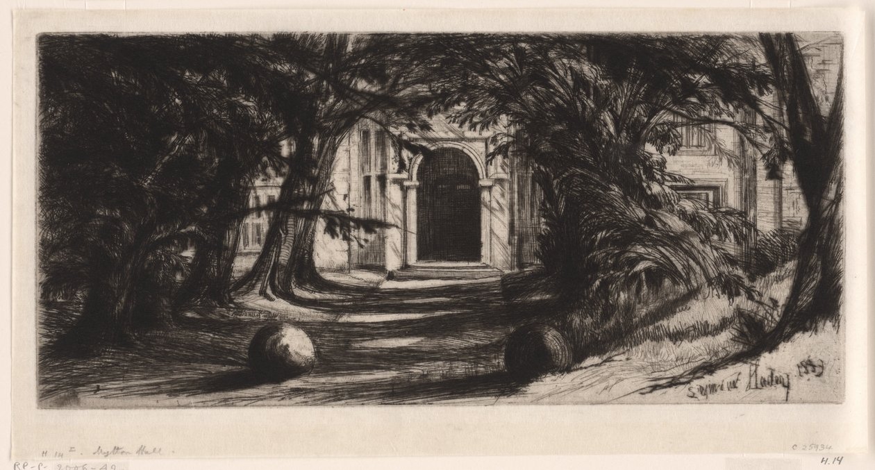 Mytton Hall af Francis Seymour Haden (Sir) (signed by artist)