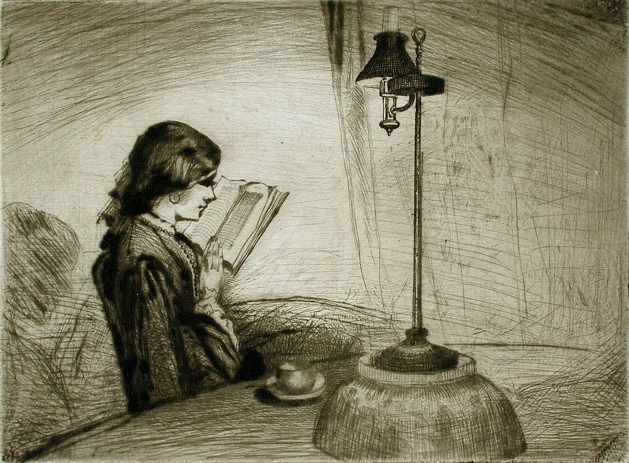 En dame, der læser af Francis Seymour Haden