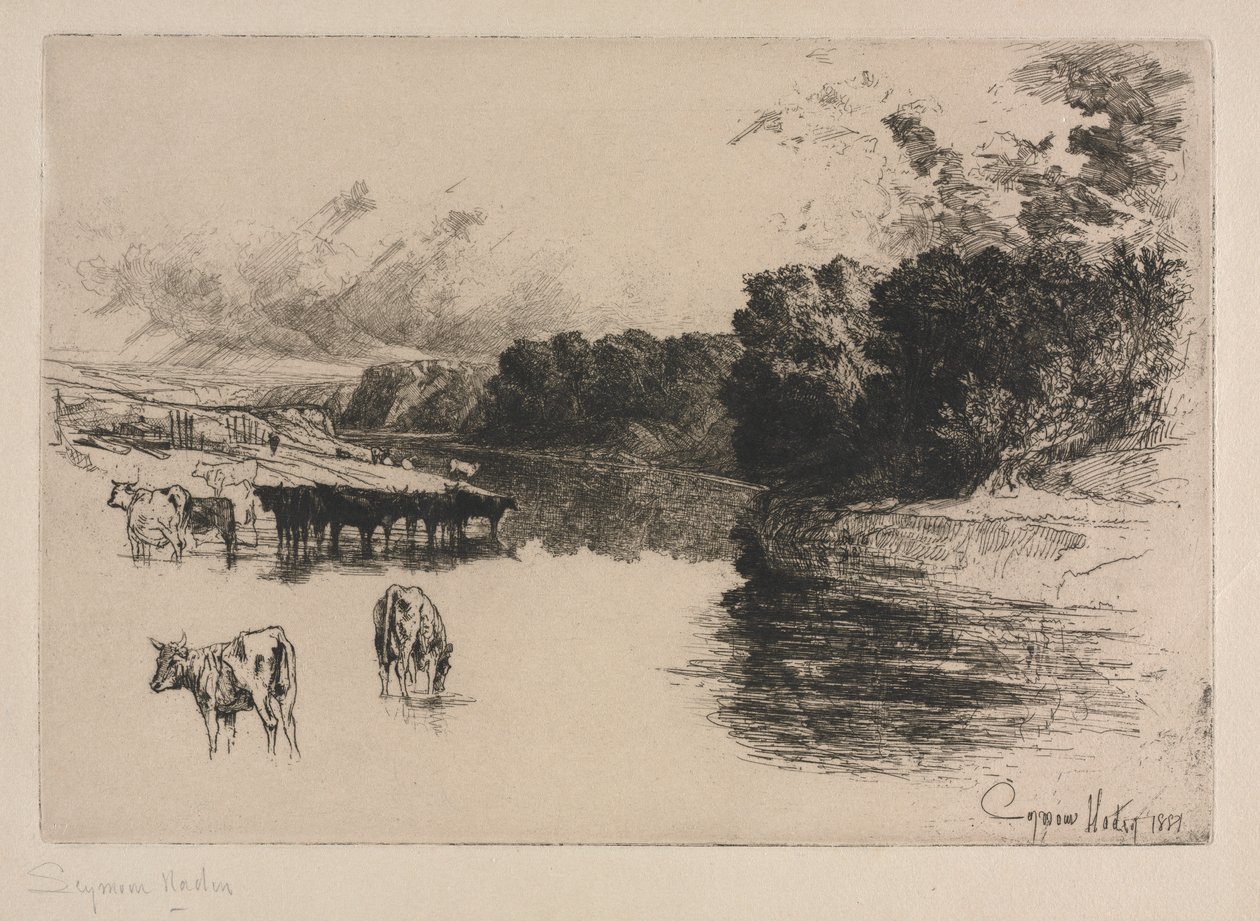 En Lancashire-flod af Francis Seymour Haden