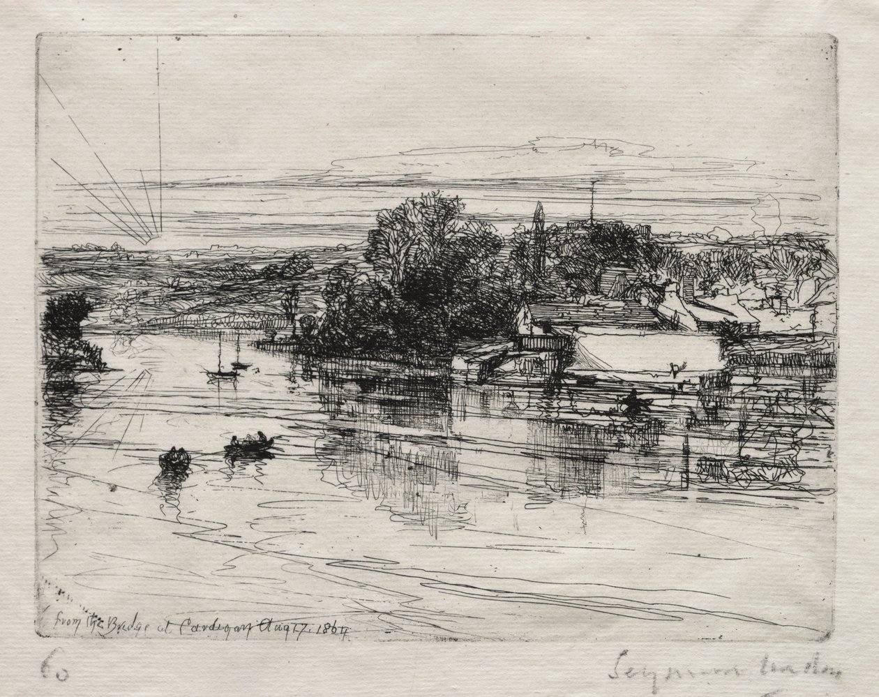 Cardigan Bridge. af Francis Seymour Haden