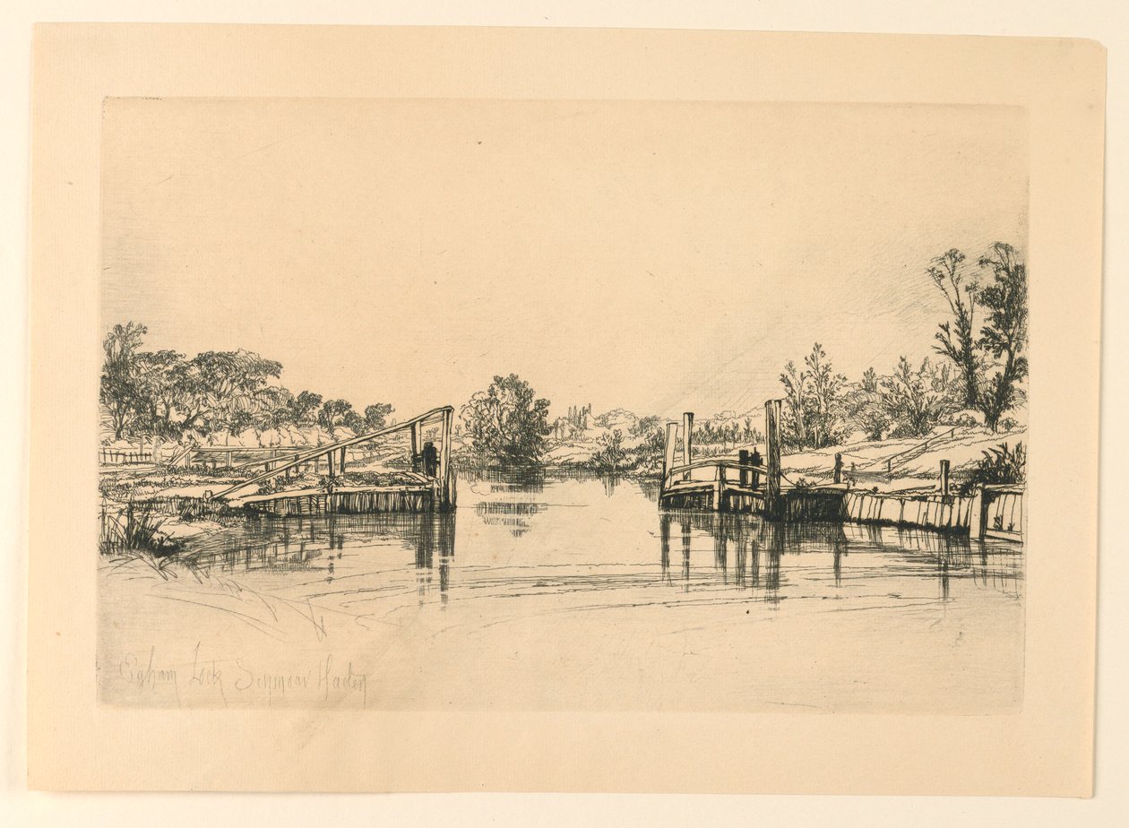 Egham Lock af Francis Seymour Haden