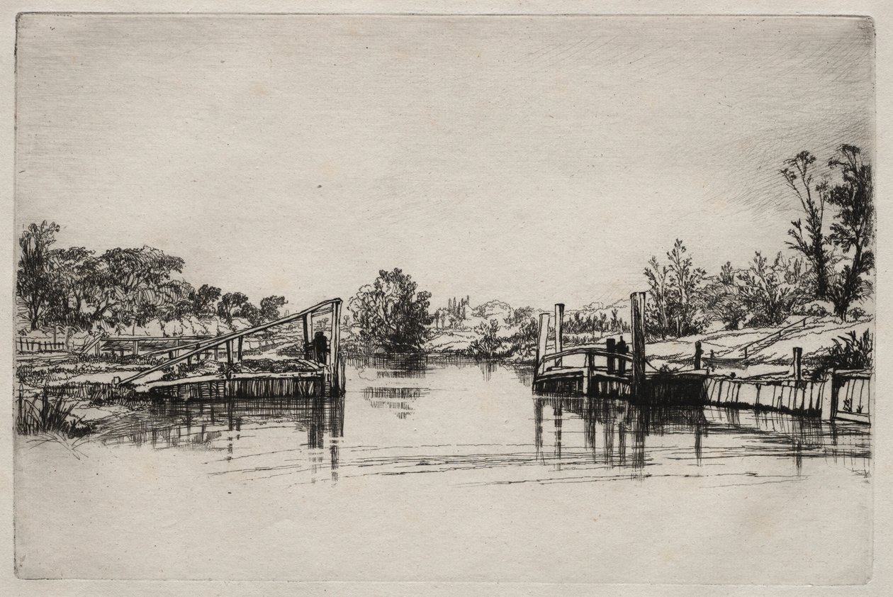 Egham Lock. af Francis Seymour Haden