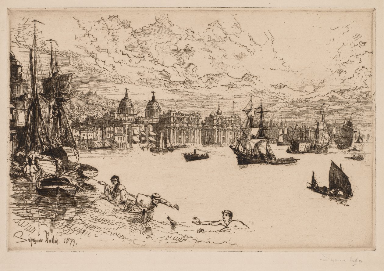 Greenwich, 1879. af Francis Seymour Haden