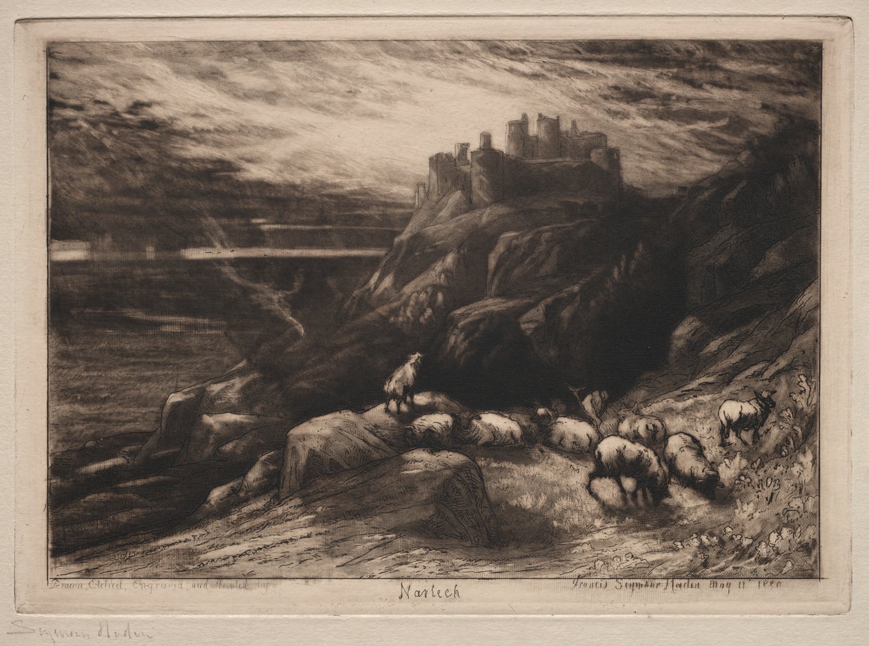 Harlech, 1880. af Francis Seymour Haden