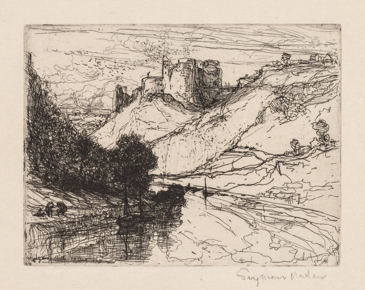 Kilgaren Slot, 1864. af Francis Seymour Haden